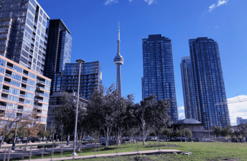 Park in downtown Toronto on a sunny day